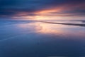 Sunset over North sea coast Royalty Free Stock Photo
