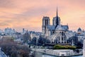 Sunset over Notre Dame de Paris Royalty Free Stock Photo