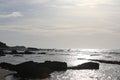 Sunset over the ocean and beach on a nice winter day viewed from Camps Bay near Cape Town South Africa Royalty Free Stock Photo