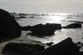 Sunset over the ocean and beach on a nice winter day viewed from Camps Bay near Cape Town South Africa Royalty Free Stock Photo