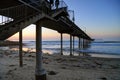 Sunset over the Ocean Beach Pier near San Diego, California Royalty Free Stock Photo