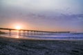 Sunset over the Ocean Beach Pier near San Diego, California Royalty Free Stock Photo