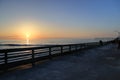 Sunset over the Ocean Beach Pier near San Diego, California Royalty Free Stock Photo