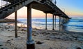 Sunset over the Ocean Beach Pier near San Diego, California Royalty Free Stock Photo