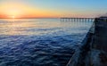 Sunset over the Ocean Beach Pier near San Diego, California Royalty Free Stock Photo