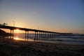 Sunset over the Ocean Beach Pier near San Diego, California Royalty Free Stock Photo