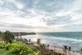 Sunset over ocean from the cliff. Tropical island Bali, Indonesia. Royalty Free Stock Photo