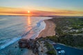 Sunset over ocean coastline. Royalty Free Stock Photo