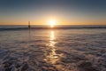 Sunset over the ocean at Cottesloe beach, Perth, Western Australia Royalty Free Stock Photo