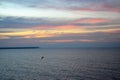 Sunset over ocean at Fort Hammenhiel Jaffna Peninsula northerm Sri Lanka Royalty Free Stock Photo