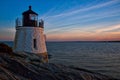 Sunset over Ocean Lighthouse Royalty Free Stock Photo