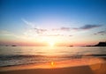 Sunset over ocean. Nature composition. Travel. Royalty Free Stock Photo