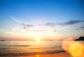 Sunset over ocean, nature composition. Travel. Royalty Free Stock Photo