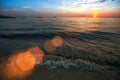 Sunset over ocean, nature composition. Travel. Royalty Free Stock Photo