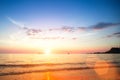 Sunset over ocean. Nature composition. Travel. Royalty Free Stock Photo