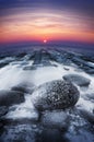 Sunset over Ocean Rocks