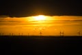 wind farm off the coast of North Yorkshire Royalty Free Stock Photo