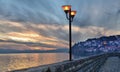 Sunset over Ohrid lake, Macedonia Royalty Free Stock Photo