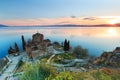 Sunset over Ohrid Lake Royalty Free Stock Photo