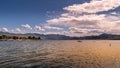 Sunset over Okanagan Lake at the waterfront of City Park in Kelowna Royalty Free Stock Photo