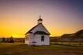 Sunset over the old church in the ghost town of Dorothy Royalty Free Stock Photo