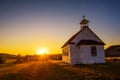 Sunset over the old church in the ghost town of Dorothy