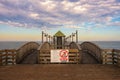 Sunset over the old historic jetty in Swakopmund, Namibia