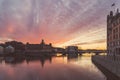 Sunset over Old town of Stockholm, Sweden Royalty Free Stock Photo
