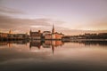 Sunset over old town of Stockholm, Sweden