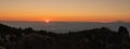 Panoramic view of oregon mountains at sunset Royalty Free Stock Photo