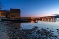 Sunset over the Oslofjord in the small town of Hvitsten, between Drobak and Son