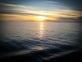 Sunset over the Pacific Ocean from a cruiseliner Royalty Free Stock Photo