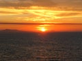 Sunset over the Pacific Ocean from a cruiseliner Royalty Free Stock Photo