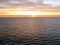 Sunset over the Pacific Ocean from a cruiseliner Royalty Free Stock Photo