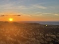 Sunset over the Pacific Ocean in Kailua Kona in Hawaii Royalty Free Stock Photo