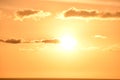 Sunset over the Pacific Ocean in Kailua Kona in Hawaii Royalty Free Stock Photo