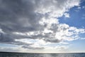 Sunset over the Pacific Ocean in Kailua Kona in Hawaii Royalty Free Stock Photo