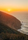 Sunset over the Pacific Ocean, at Point Reyes National Seashore, California Royalty Free Stock Photo