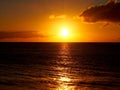 Sunset over the Pacific ocean waters Royalty Free Stock Photo