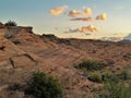 Sunset over Sweeping Sandstone Layers Royalty Free Stock Photo