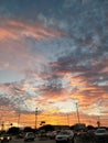 Sunset Over Parkinglot in Texas Royalty Free Stock Photo