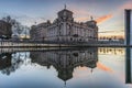 Sunset over Parliament with Reflection on water surface of Spree in Berlin Royalty Free Stock Photo