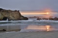 Sunset over Pescadero State Beach in San Mateo County, California Royalty Free Stock Photo
