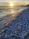 Sunset over the pier at Destin Beach, Florida