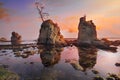 Sunset Over Pig and Sow Inlet at Oregon Coast Royalty Free Stock Photo