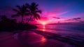 Beautiful Sunset Over Pink Sand Beach in Hamilton, Bermuda Royalty Free Stock Photo