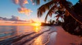 Beautiful Sunset Over Pink Sand Beach in Hamilton, Bermuda Royalty Free Stock Photo