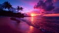 Beautiful Sunset Over Pink Sand Beach in Hamilton, Bermuda Royalty Free Stock Photo
