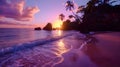Beautiful Sunset Over Pink Sand Beach in Hamilton, Bermuda Royalty Free Stock Photo