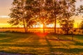 Sunset over the playground Royalty Free Stock Photo